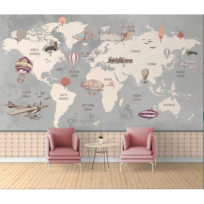 Fototapet fara imbinari World Travel Map Premier Decor