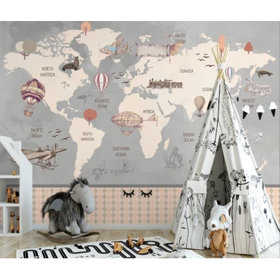 Fototapet fara imbinari World Travel Map Premier Decor