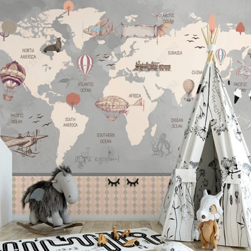 Fototapet fara imbinari World Travel Map
