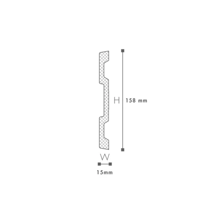 Ancadrament ferestre și uși exterior MA61 poliuretan 158x15x2000 mm