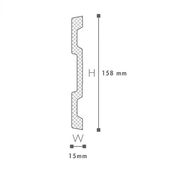 Ancadrament ferestre și uși exterior MA61 poliuretan 158x15x2000 mm