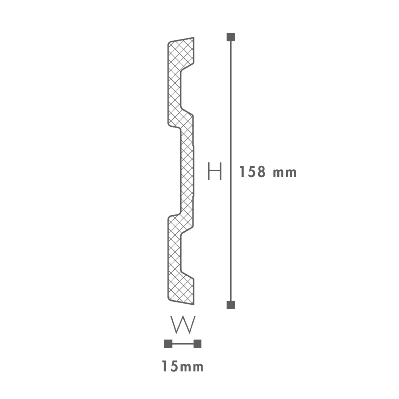 Ancadrament ferestre și uși exterior MA61 poliuretan 158x15x2000 mm