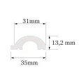 Profil Capat Dreapta Riflaj Polimer Dur WP001RT Duna Alb 200x3.1x1.32 cm