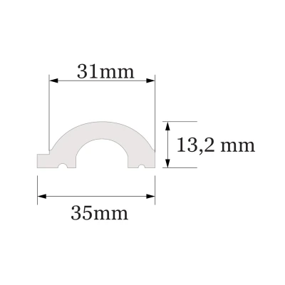 Profil Capat Dreapta Riflaj Polimer Dur WP001RP Premium Duna Alb Satinat 270x3.1x1.32 cm MARDOM DECOR