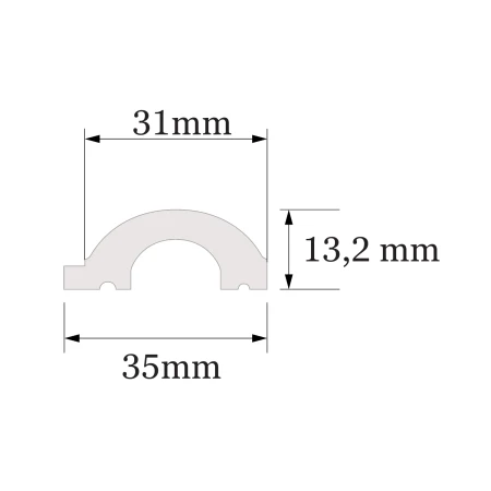 Profil Capat Dreapta Riflaj Polimer Dur WP001R Duna Alb 270x3.1x1.32 cm