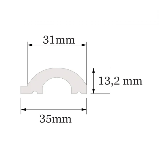 Profil Capat Dreapta Riflaj Polimer Dur WP001RP Premium Duna Alb Satinat 270x3.1x1.32 cm