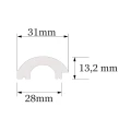 Profil Capat Stanga Riflaj Polimer Dur WP001LT Duna Alb 200x3.1x1.32 cm