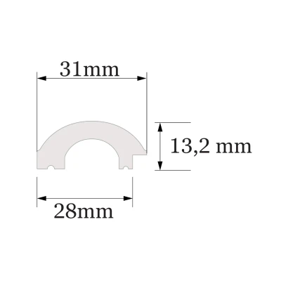 Profil capat stanga riflaj polimer dur WP001L Duna alb 3.1x1.32x270 cm MARDOM DECOR