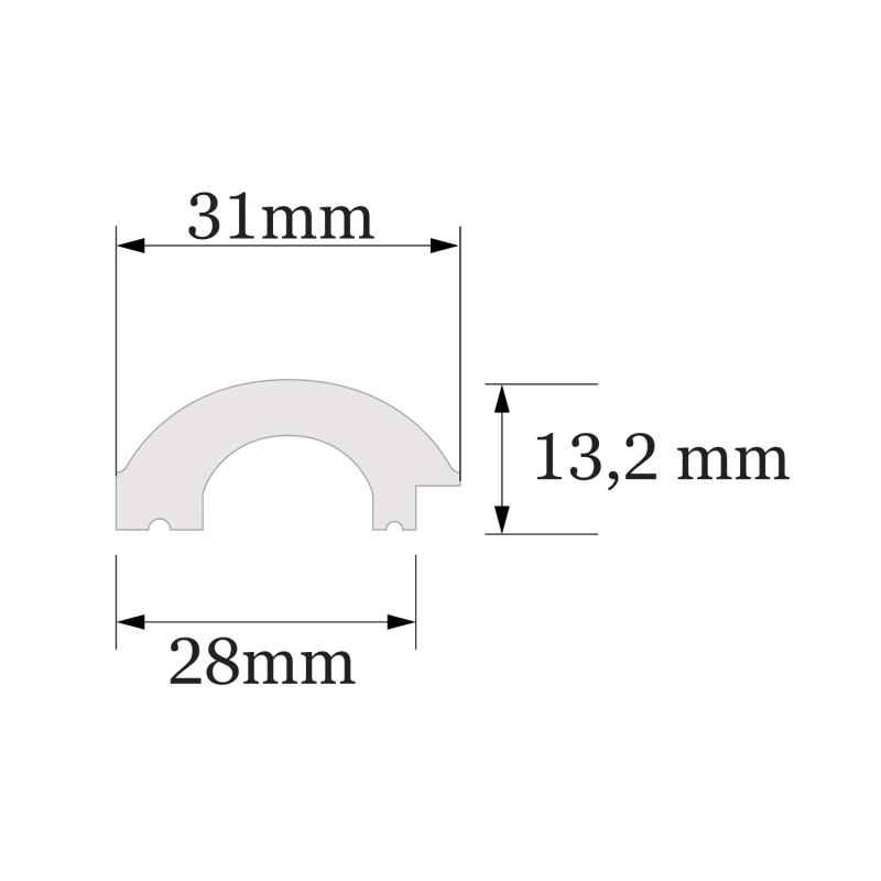Profil Capat Stanga Riflaj Polimer Dur WP001LT Duna Alb 200x3.1x1.32 cm