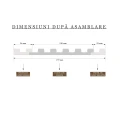 Panou Riflaj Polimer Dur 3D L0101 Lamelli Stretto Alb 1,2x12x270 cm