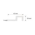 Profil Capat Dreapta Riflaj Polimer Dur 3D L0303R Lamelli Largo Gray Oak Stejar Gri 2x6.2x270 cm