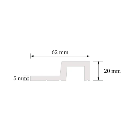 Profil Capat Dreapta Riflaj Polimer Dur 3D L0301RT Lamelli Largo White Alb 2x6.2x200 cm