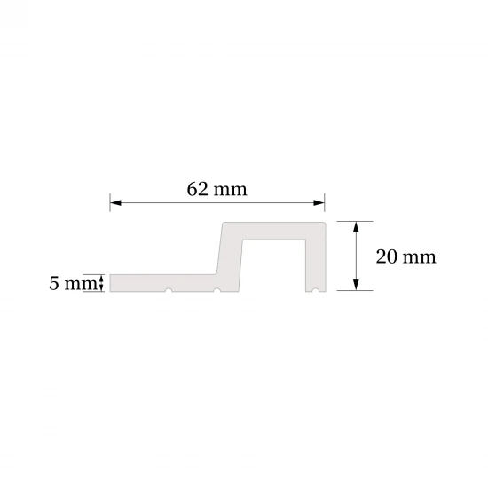 Profil Capat Dreapta Riflaj Polimer Dur 3D L0306RT Lamelli Largo Classic Oak Stejar Clasic 2x6.2x200 cm