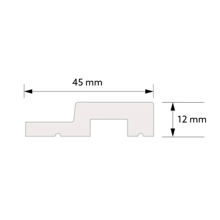 Profil Capat Dreapta Riflaj Polimer Dur 3D L0201R Lamelli Medio White Alb 1.2x4.5x270 cm