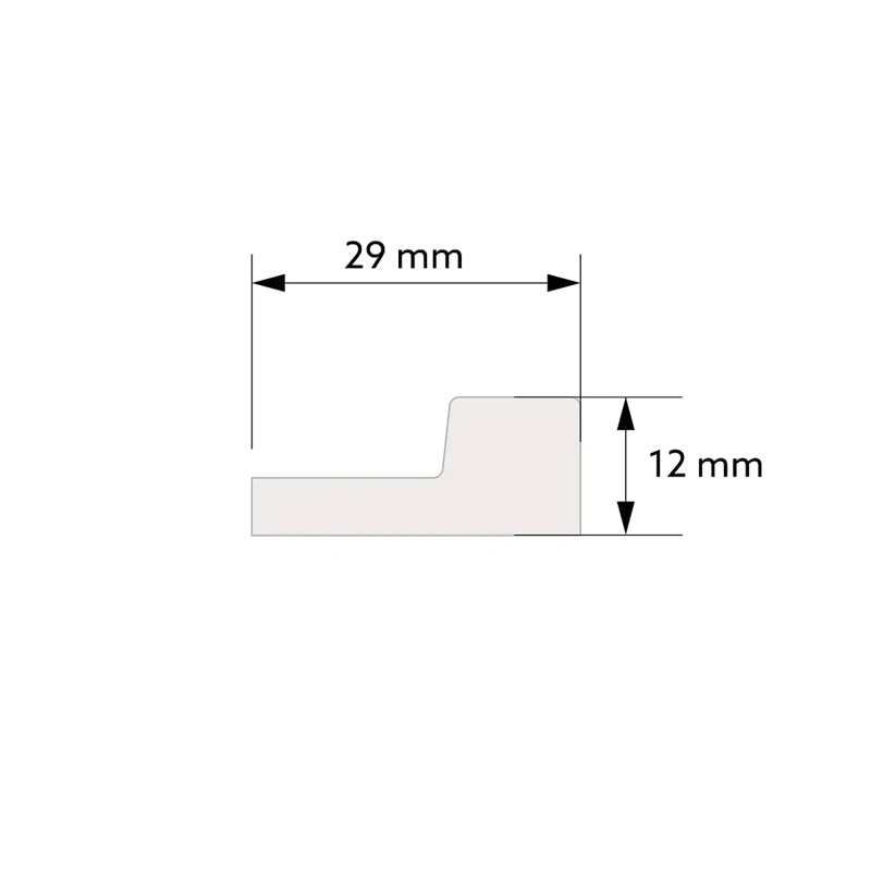 Profil Capat Dreapta Riflaj Polimer Dur 3D L0101R Lamelli Stretto White Alb 1.2x2.9x270 cm