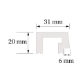 Profil Capat Stanga Riflaj Polimer Dur 3D L0301L Lamelli Largo White Alb 2x3.1x270 cm