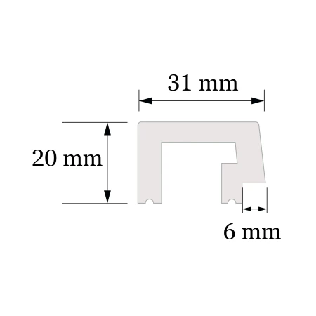 Profil Capat Stanga Riflaj Polimer Dur 3D L0305L Lamelli Largo Natural Oak Stejar Natural 2x3.1x270 cm
