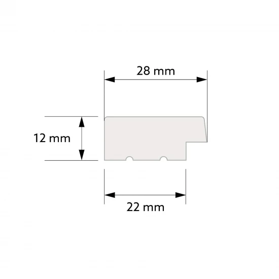 Profil Capat Stanga Riflaj Polimer Dur 3D L0201L Lamelli Medio White Alb 1.2x2.8x270 cm