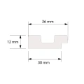 Profil Capat Stanga Riflaj Polimer Dur 3D L0101L Lamelli Stretto White Alb 1.2x3.6x270 cm