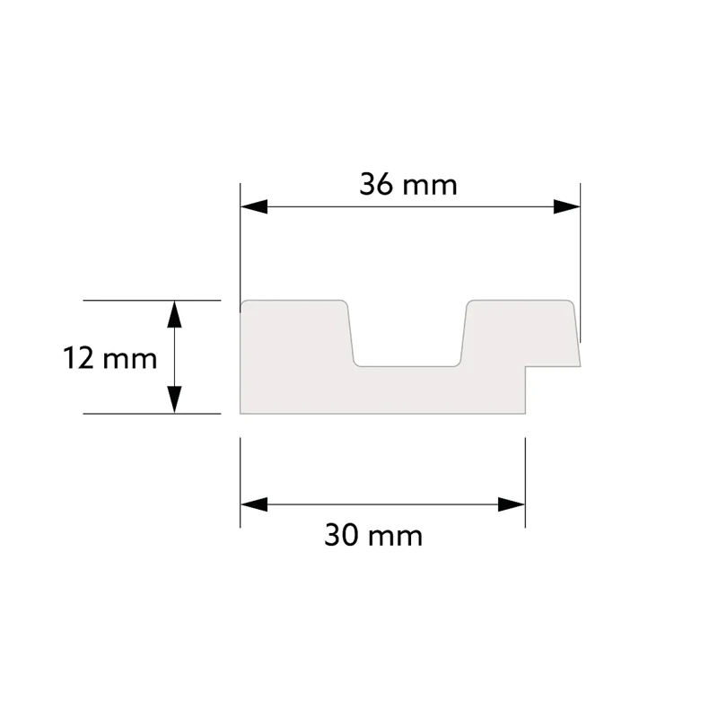 Profil Capat Stanga Riflaj Polimer Dur 3D L0101L Lamelli Stretto White Alb 1.2x3.6x270 cm