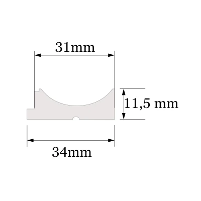 Profil Capat Dreapta Riflaj Polimer Dur WP002RP Premium Lumio Alb Satinat 270x3.1x1.15 cm MARDOM DECOR