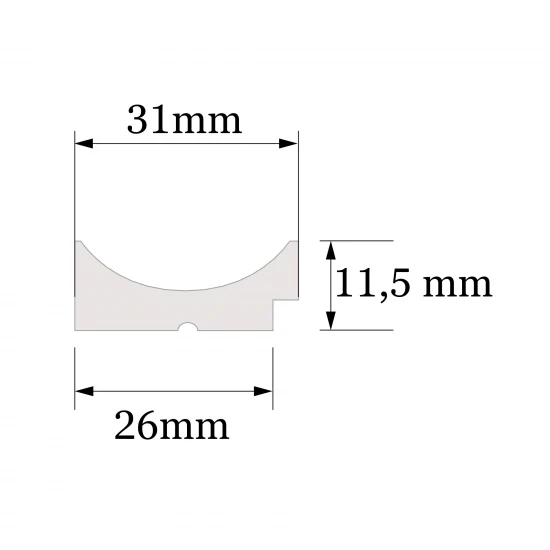 Profil Capat Stanga Riflaj Polimer Dur WP002L Lumio Alb 270x3.1x1.15 cm