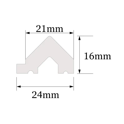 Profil Capat Dreapta Riflaj Polimer Dur WP003RP Premium Vivid Triunghiular Satinat 270x2.1x1.6 cm MARDOM DECOR