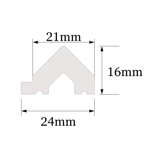 Profil Capat Dreapta Riflaj Polimer Dur WP003RP Premium Vivid Triunghiular Satinat 270x2.1x1.6 cm