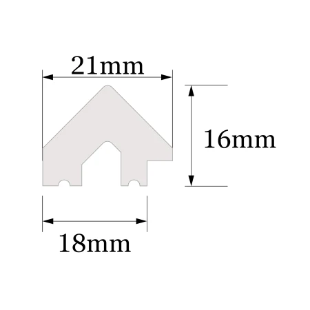 Profil Capat Stanga Riflaj Polimer Dur WP003LP Premium Vivid Triunghiular Satinat 270x2.1x1.6 cm