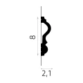 Brau de perete, MD338, 8x2,1 cm, polimer rigid, alb