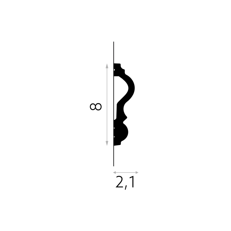 Brau decorativ perete 8 x 2,1 x 200 cm MD338