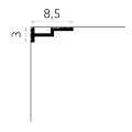 Cornisa tavan QL024 polimer rigid 3 x 8.5 x 200 cm compatibila LED, minimalista, alb vopsibil, Mardom Decor