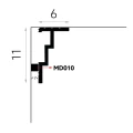 Sistem iluminare indirecta LED QL025 + MD010 polimer rigid 7.5 x 11 x 200 cm geometric, alb vopsibil