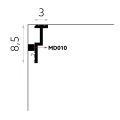 Sistem iluminare indirecta LED QL024 + MD010 polimer rigid 4.5 x 8.5 x 200 cm alb mat vopsibil