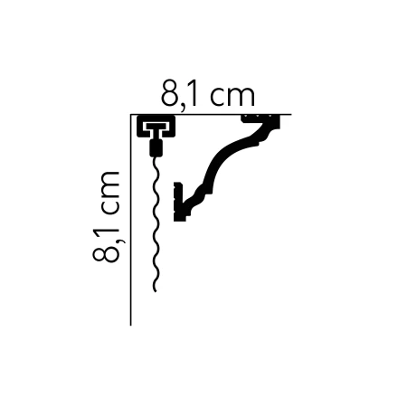 Cornisa masca galerie 200 x 8,1 x 8,1 cm MD213