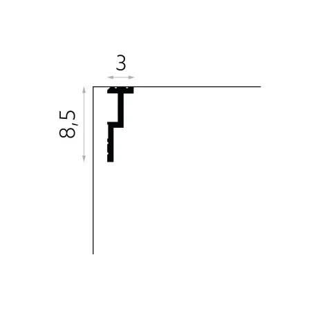 Cornisa masca galerie 200 x 8,5 x 3 cm QL024