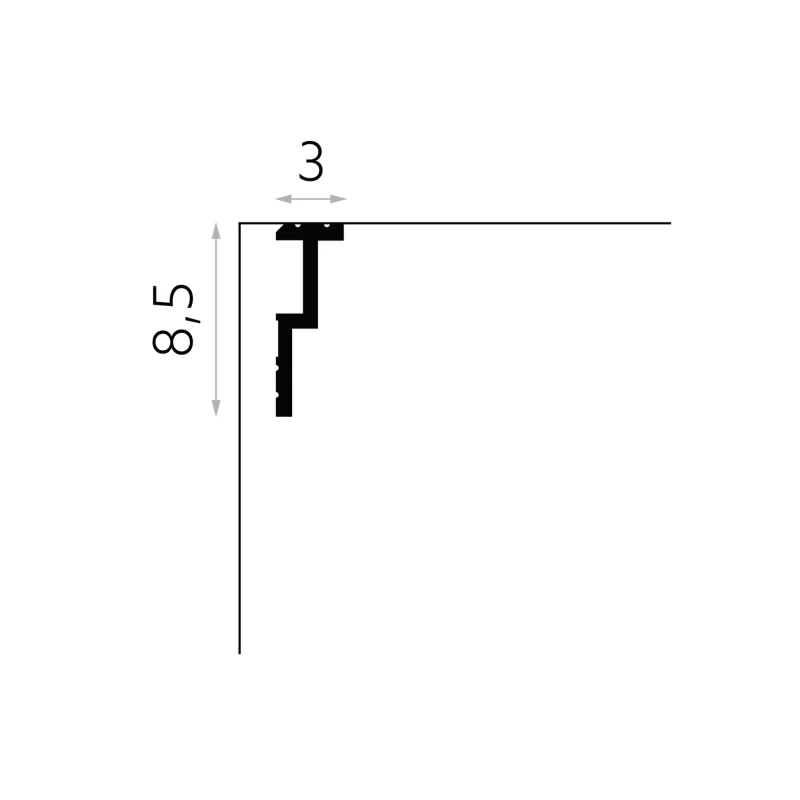 Cornisa masca galerie 200 x 8,5 x 3 cm QL024