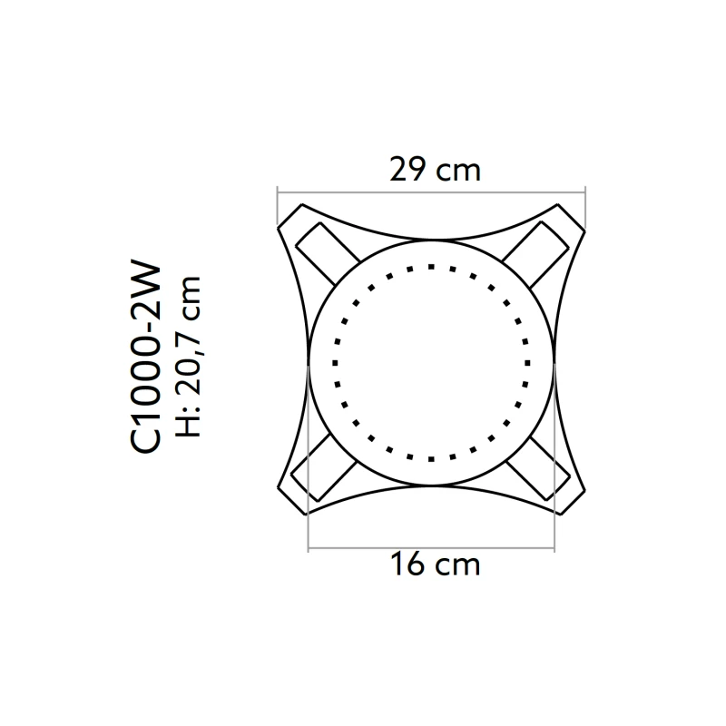 Capitel decorativ coloana Ø 15 cm C1000-2W 29 x 29 x 20,7 cm