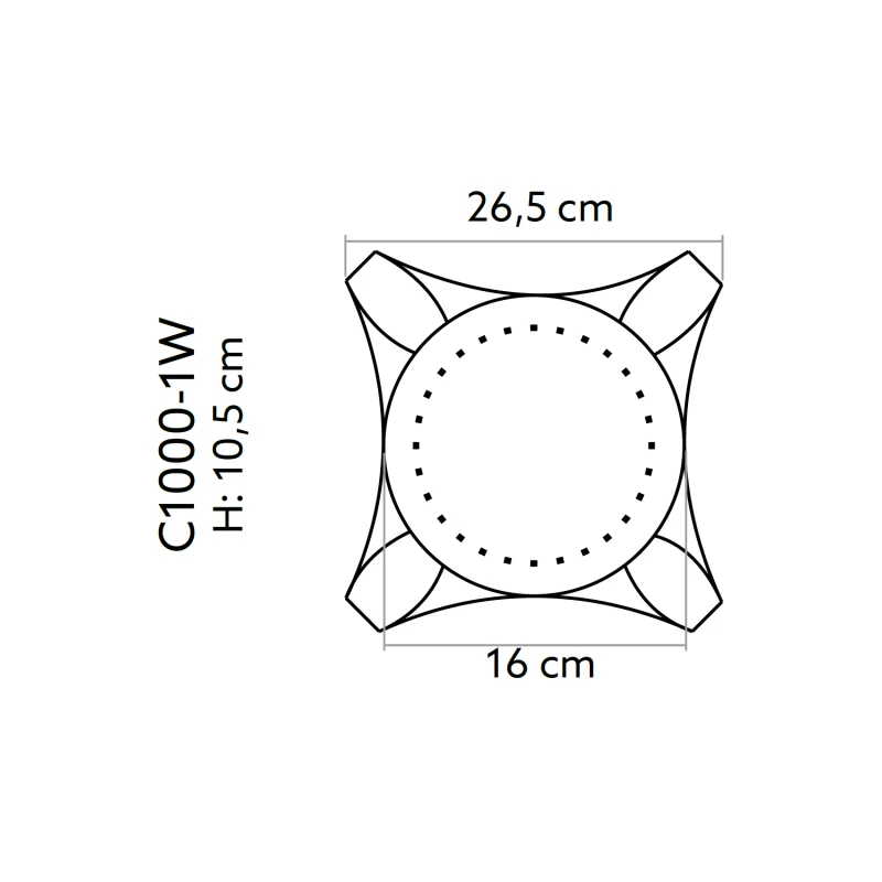 Capitel decorativ coloana Ø 15 cm C1000-1W 26,5 x 26,5 x 10,5 cm