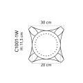 Capitel decorativ coloana Ø 18 cm C1001-1W 30 x 30 x 11,5 cm