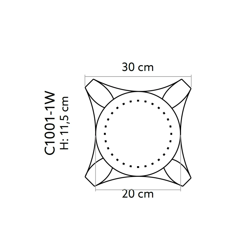 Capitel decorativ coloana Ø 18 cm C1001-1W 30 x 30 x 11,5 cm