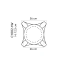 Capitel decorativ coloana Ø 20 cm C1002-1W 36 x 36 x 12,5 cm