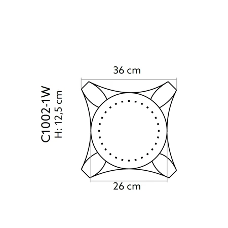 Capitel decorativ coloana Ø 20 cm C1002-1W 36 x 36 x 12,5 cm