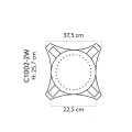 Capitel decorativ coloana Ø 20 cm C1002-2W 37,5 x 37,5 x 25,7 cm