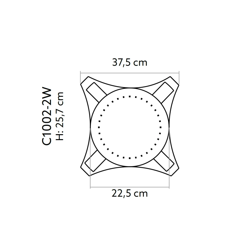 Capitel decorativ coloana Ø 20 cm C1002-2W 37,5 x 37,5 x 25,7 cm