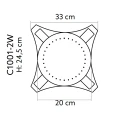 Capitel decorativ coloana Ø 18 cm C1001-2W 33 x 33 x 24,5 cm
