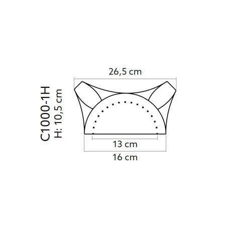 Capitel decorativ semicoloana C1000-1H 26,5 x 13,2 x 10,5 cm