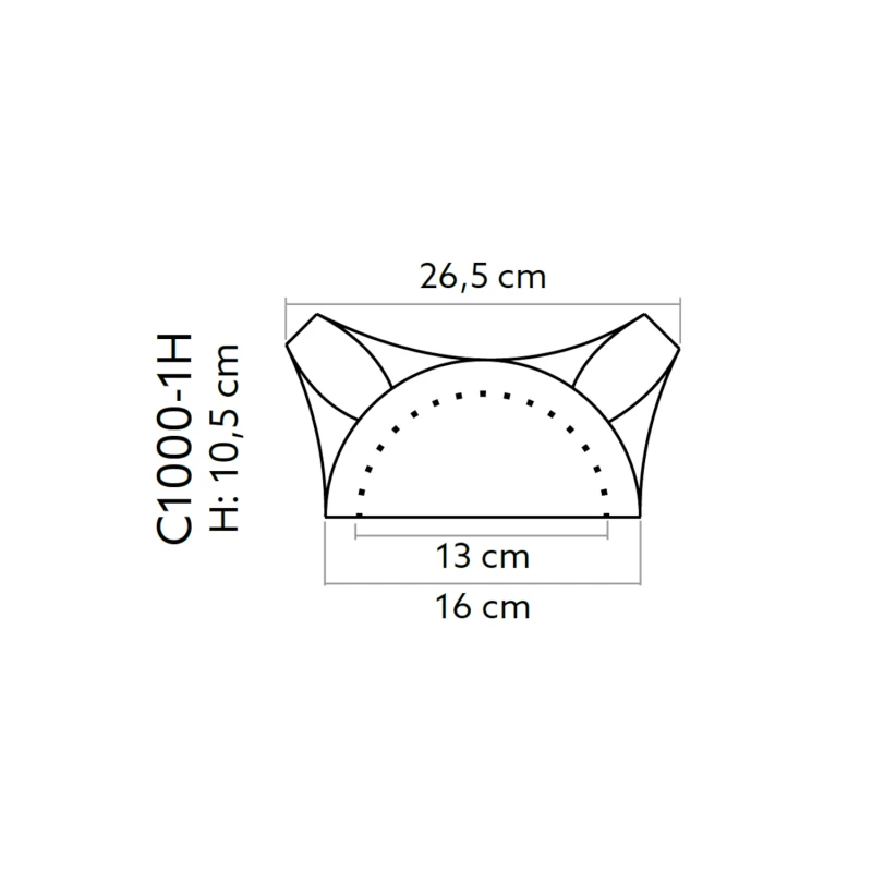 Capitel decorativ semicoloana C1000-1H 26,5 x 13,2 x 10,5 cm
