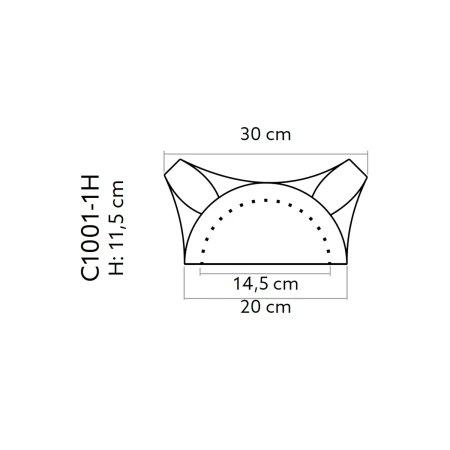 Capitel decorativ semicoloana C1001-1H 30 x 15 x 11,5 cm
