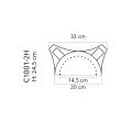 Capitel decorativ semicoloana C1001-2H 33 x 16,5 x 24,5 cm